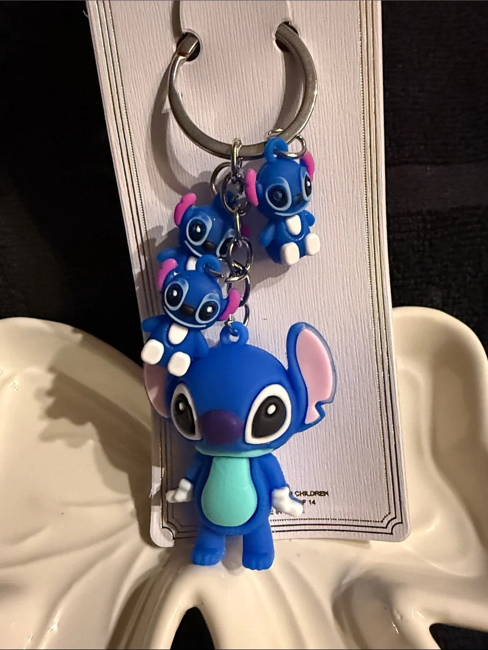 Kids Blue Stitch Character Keychain Accessory by